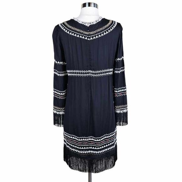Vanessa Bruno Fringed Embroidered Tunic Dress Size 36/Small - Picture 6 of 8